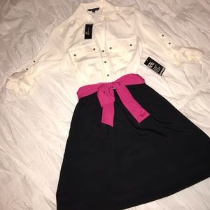 Express l Colorblock belted dress